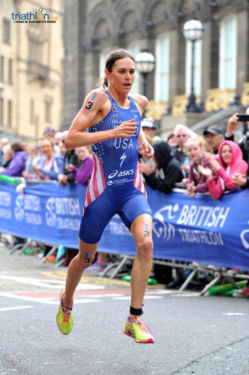 Gwen Jorgensen running in Leeds