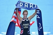 USA's Chris Hammer smashes first Paralympic title in men's PTS5 Paris 2024 triathlon