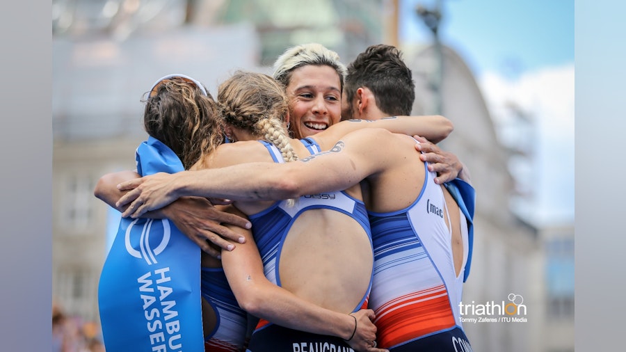 French team shows true colours to secure Mixed Relay World title in Hamburg