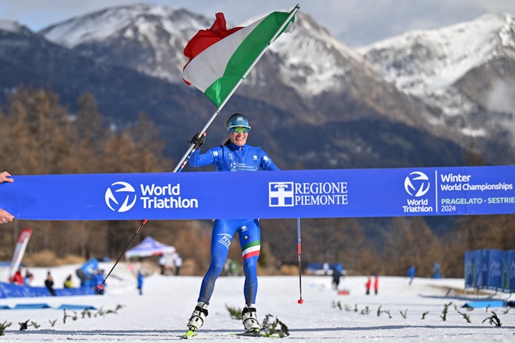 Sandra Mairhofer keeps her cool to win third Winter Triathlon World title in Pragelato