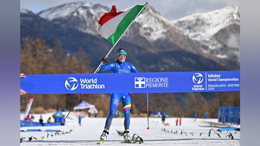 Sandra Mairhofer keeps her cool to win third Winter Triathlon World title in Pragelato