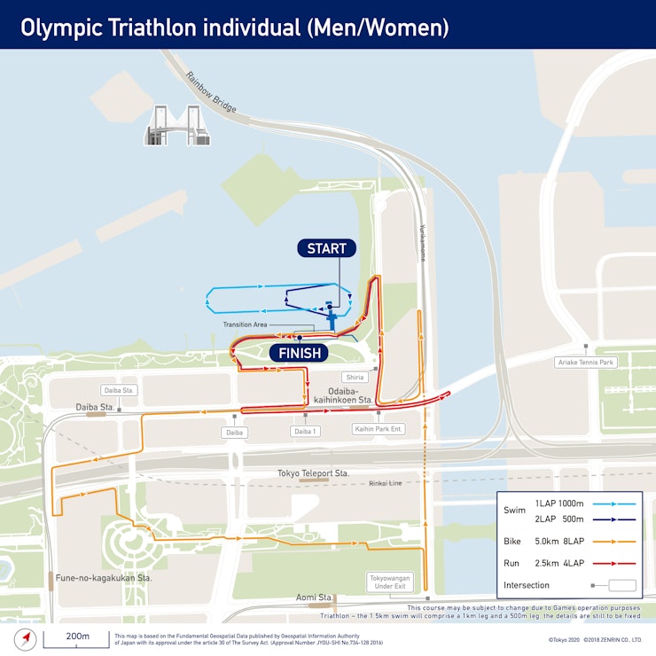 Circuitos del triatlón y paratriatlón de Tokio 2020