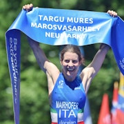 Battling Mairhofer shakes off fall to win first Cross Triathlon world title in Targu Mures