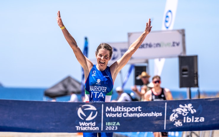 Italy's Sandra Mairhofer defends Cross Triathlon world title in Ibiza
