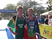 Wolfaardt and Fischer win the first triathlon All Africa titles for South Africa