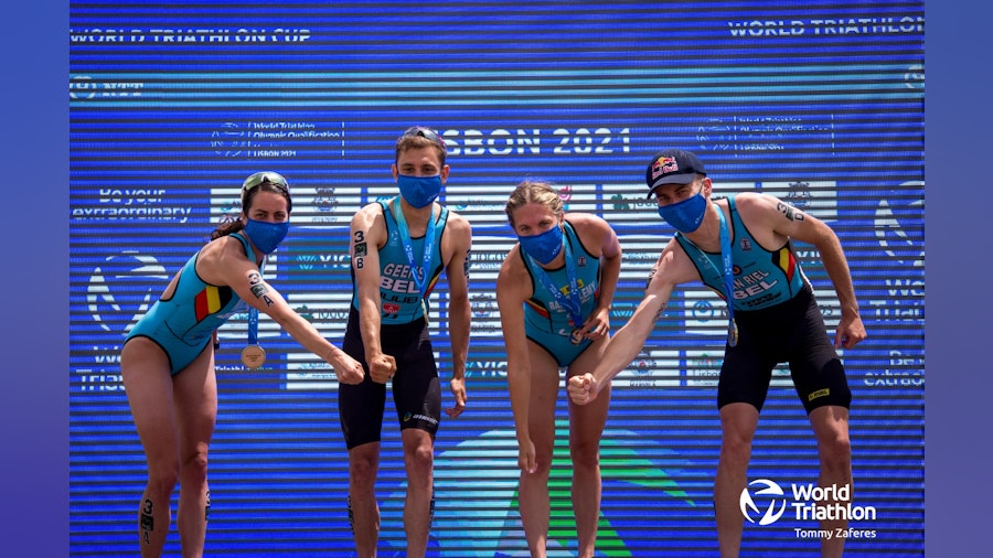 Team Belgium hammers home for Mixed Relay gold in Lisbon ahead of Italians and Swiss